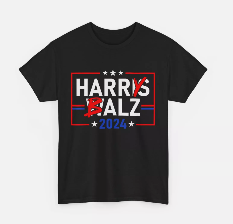 Funny Harris Walz 24 Harry Balz 2024 Meme Democratics Vote T-Shirt