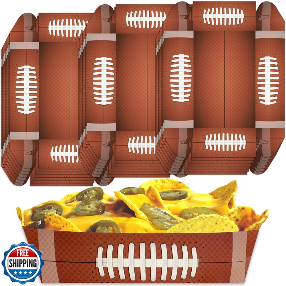 Disposable Football Paper Trays 50pcs Concession Fair Food Boats for Snacks