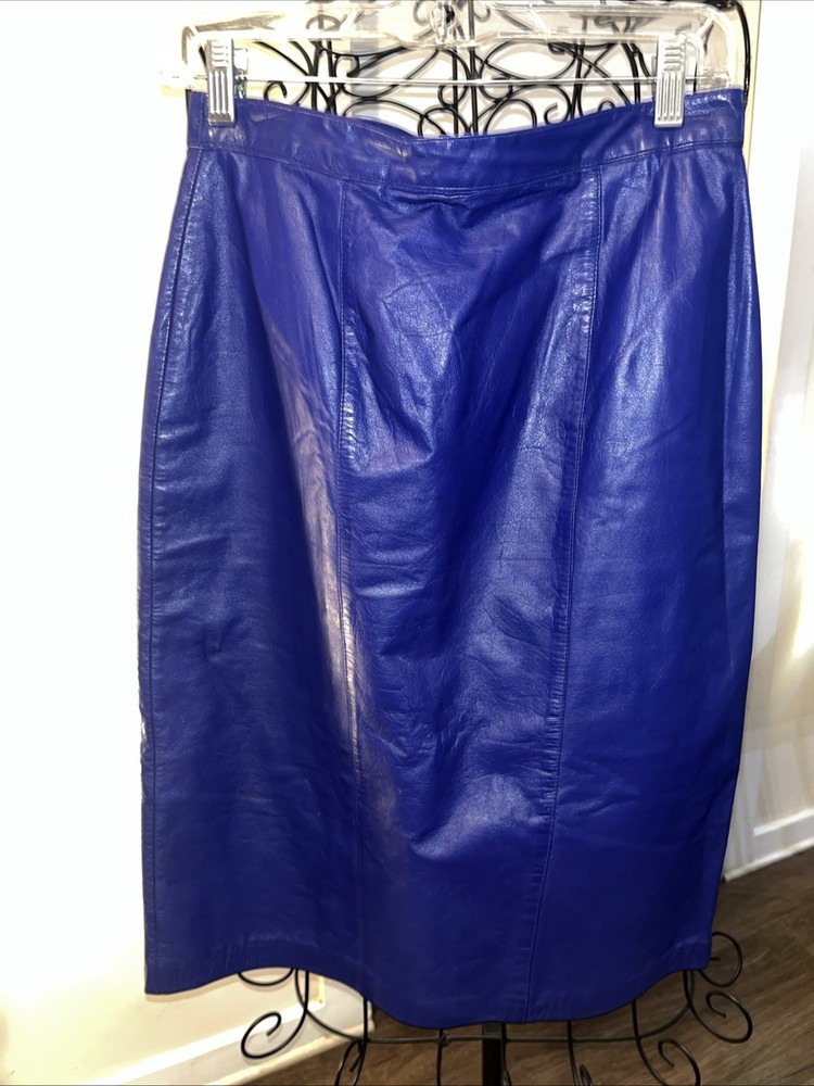 Vintage 80 90s  Lined Leather Skirt Midi Women’s 10