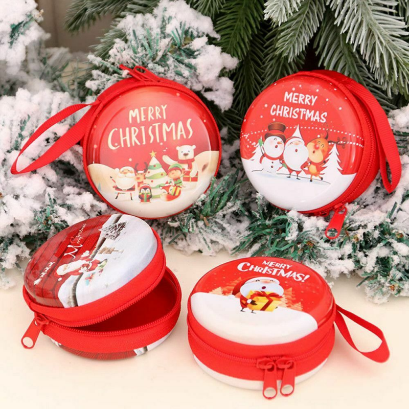 New Years Kids Mini Coin Purse Christmas Ornament Money Wallet Coin Holder Case-image