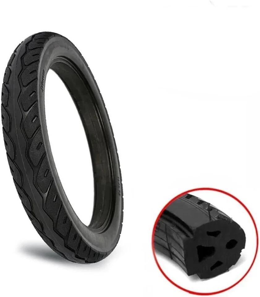 14 Inch Electric Bike Solid Tire - 1.75 to 2.125 Width Options in Black