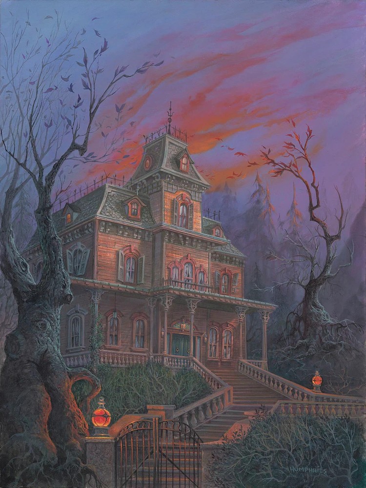 Haunted Mansion Disney Michael Humphries Signed Ltd Ed 50 Print Phantom Manor