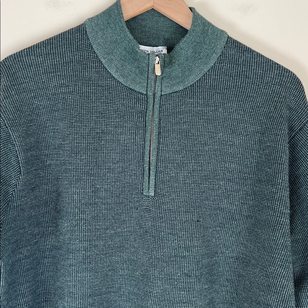 Peter Millar Crown Men's Large Quarter Zip Pullover Sweater 100% Merino Wool
