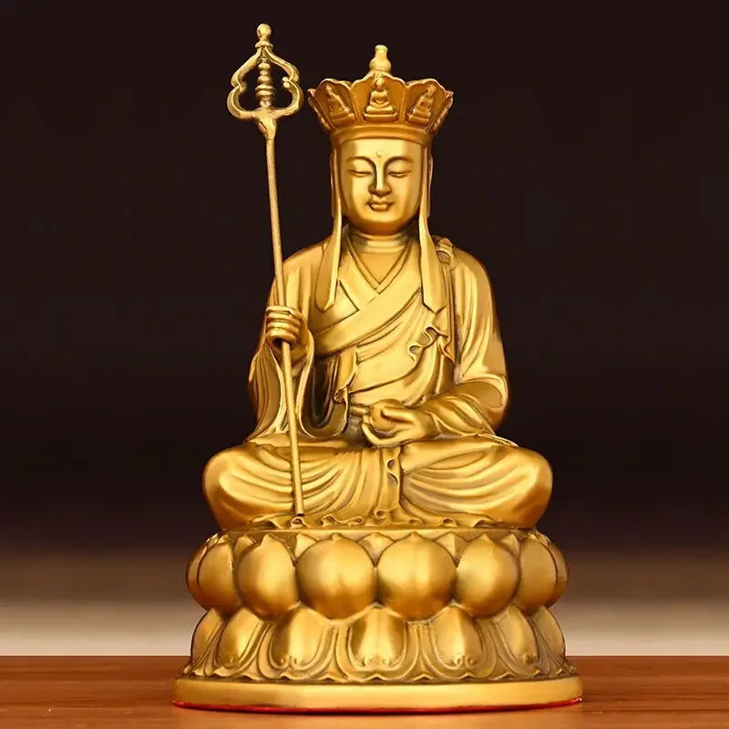 Pure Copper Lotus Earth Bodhisattva Bronze Statue for Home Decor