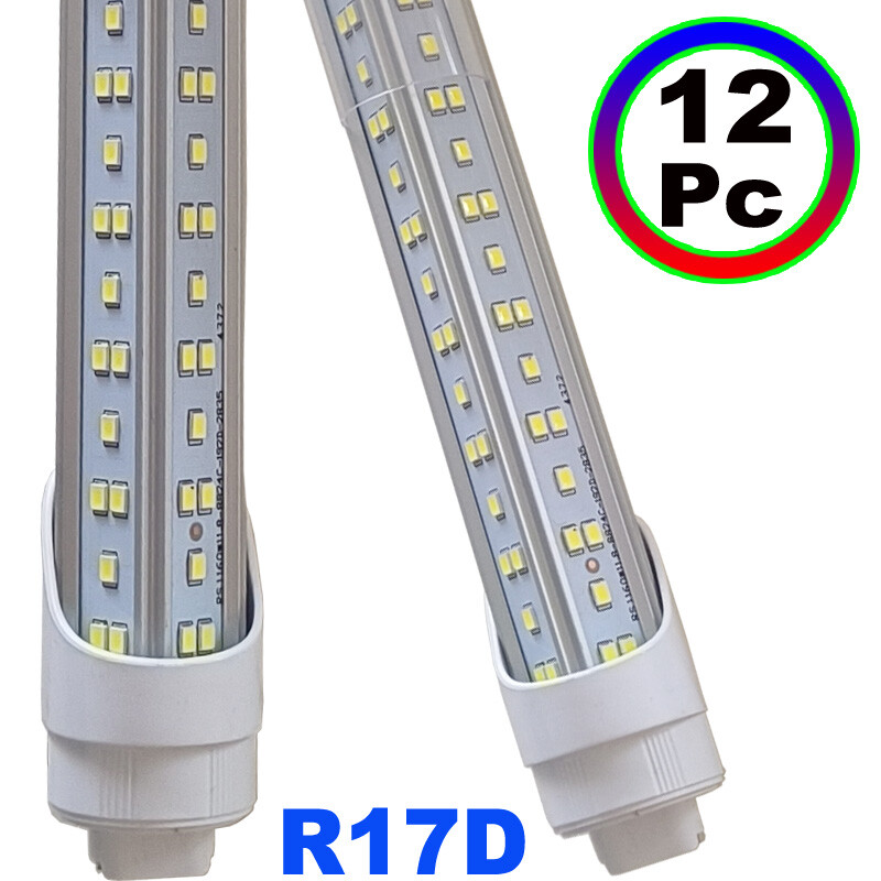12Pack HO R17d T8 8Ft LED Shop Lights 144W 18000LM 8' LED Tube Light Bulbs 6500K