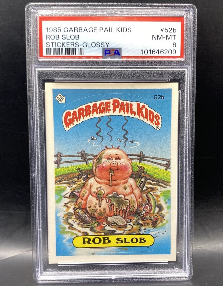 1985 Topps Garbage Pail Kids Rob Slob #52b Glossy Sticker PSA 8 NM-MT