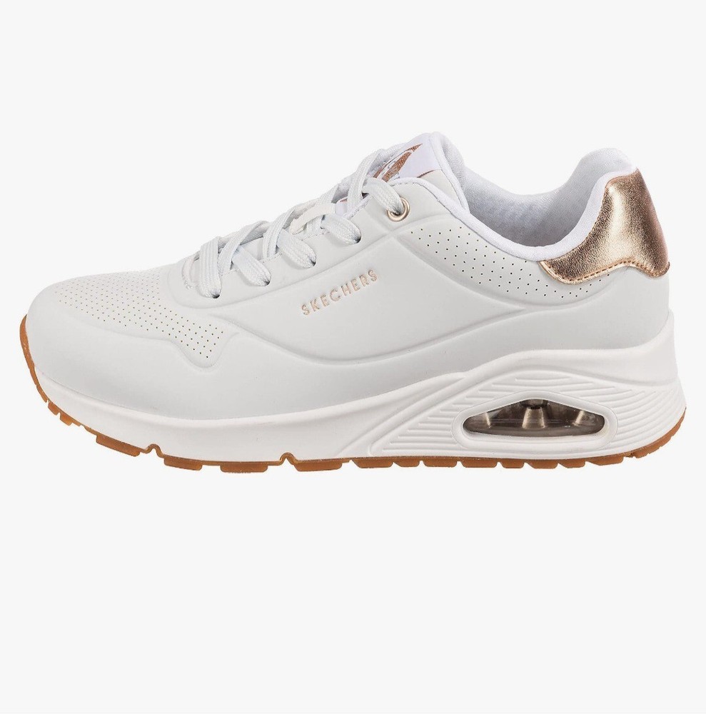 Skechers Uno Gold Air  White Sneaker AirCooled Memory Foam Womens Size 5