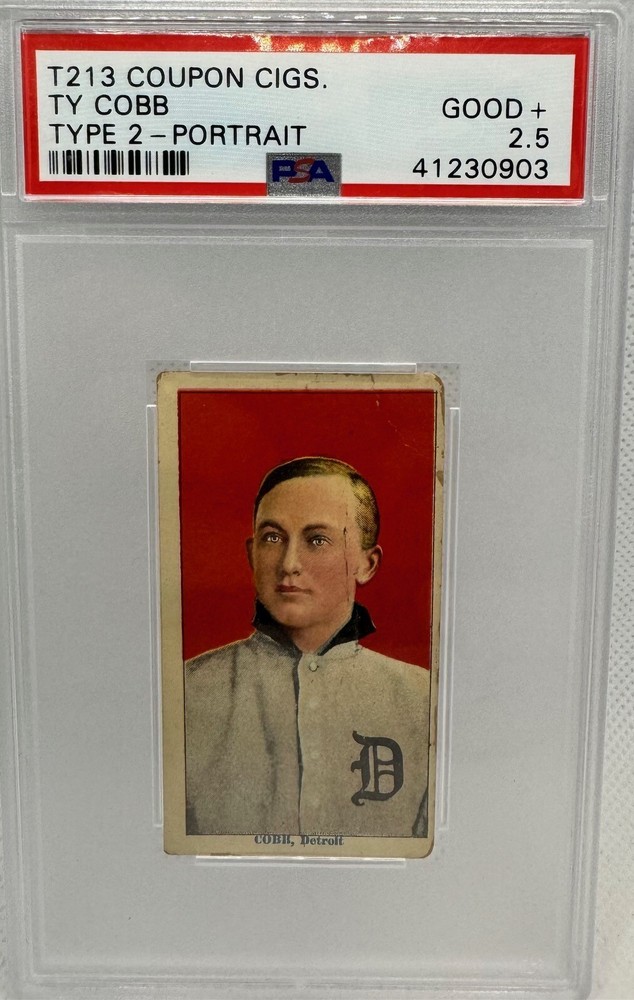 Ty Cobb 1914 T213 Coupon Cigarettes Type 2 Portrait Red PSA 2.5 Q0842-image