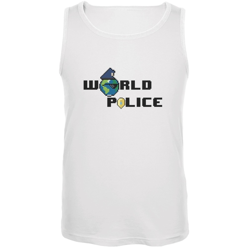 World Police White Adult Tank Top