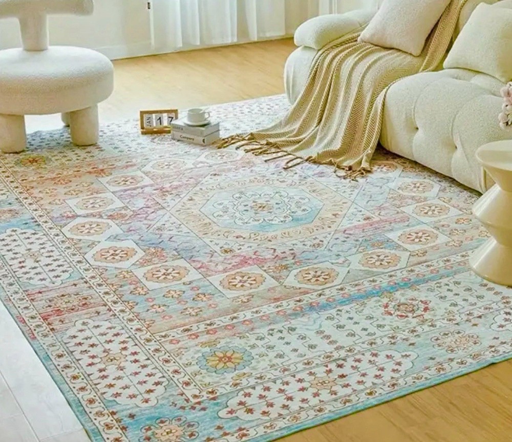 4x6 Soft Faux Cashmere Washable Rug - Moroccan Bohemian Turkish Style