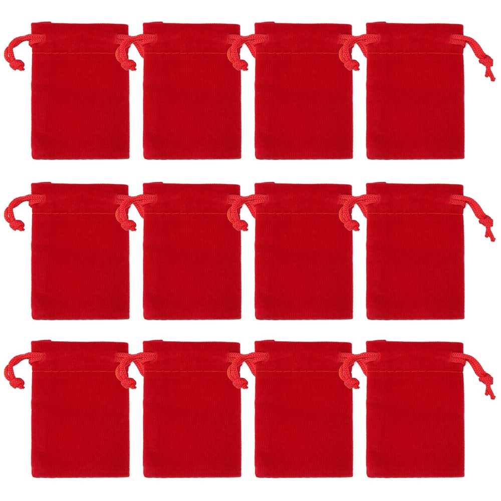 100pcs 2 X 2.8 inch Velvet Cloth Jewelry Pouches Velvet Drawstring Bags Chris...