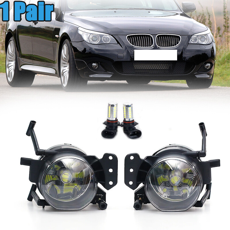 LH+RH Front Bumper LED Fog light Fog Lamp For BMW E60 E90 E63 E46 323i 325i 525i