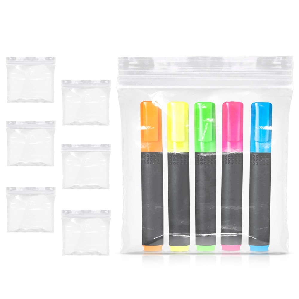 Clear Plastic Reclosable Zipper Bags, 6 x 6 Inch. Pack of 100 Resealable Plas...