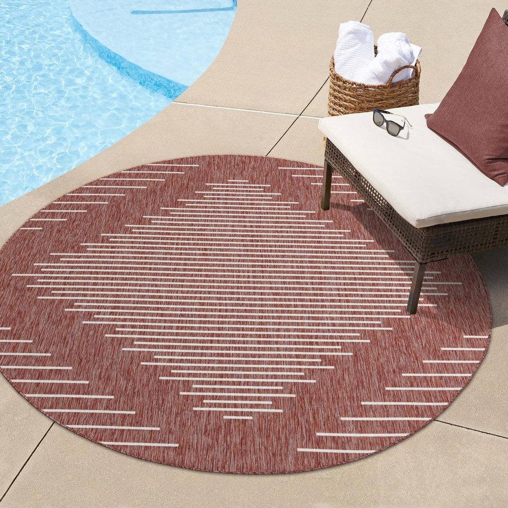 Outdoor Ucul Collection Durable Waterproof Area Rug for Patio or Deck