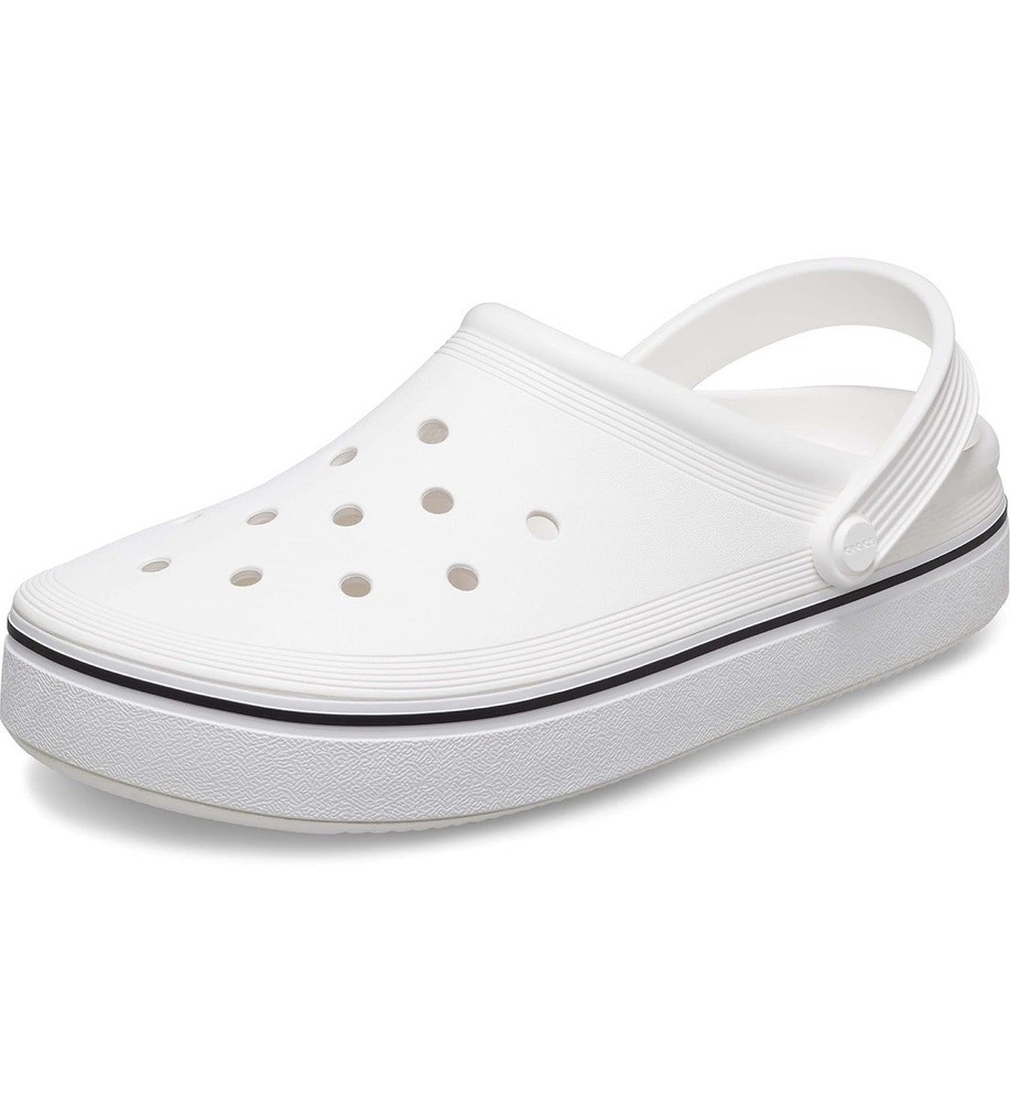 Crocs Court Clogs, Slip On Kids Shoes, White, 4 US Unisex Toddler