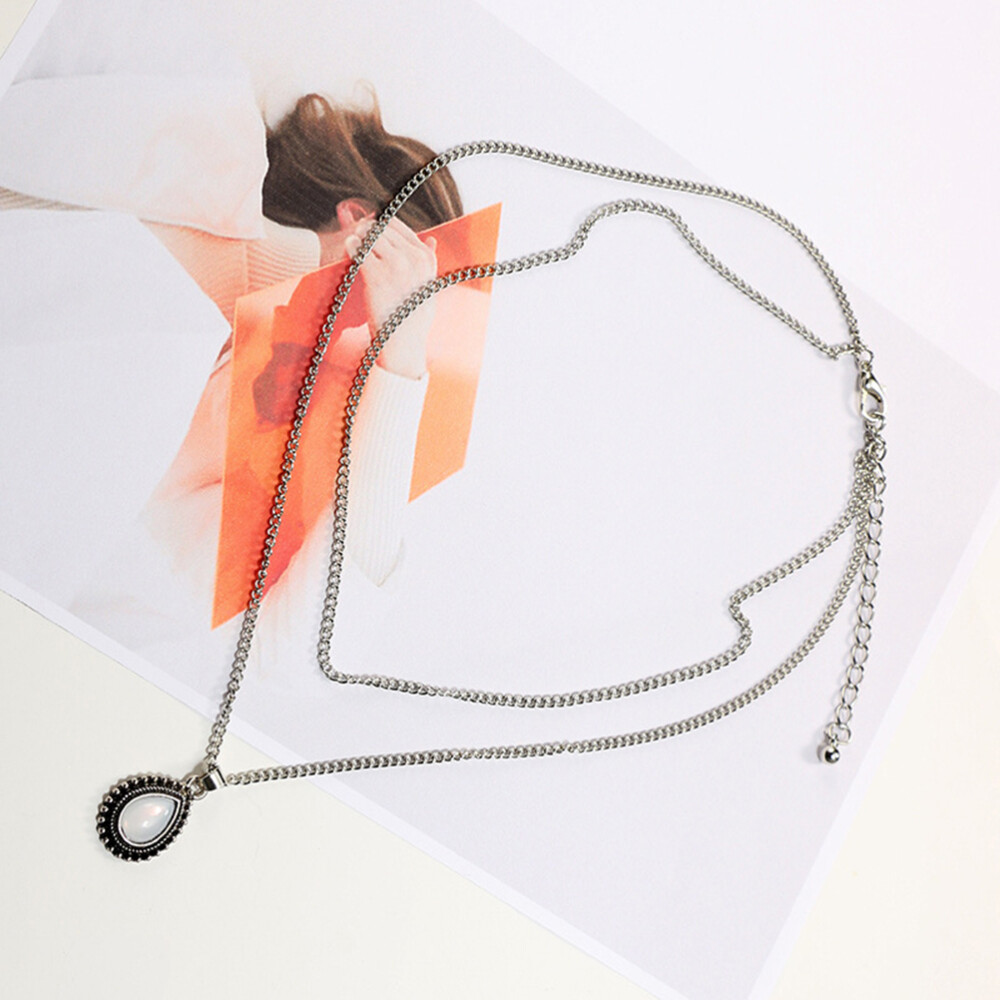 Shaped Opal Pendant Necklace for Girls Women and Ladies Fashion Jewelry