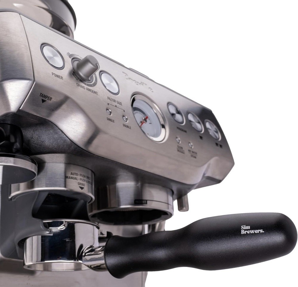 Sim Brewers 54 MM Portafilter Breville Barista Express, Black, Stainless Steel.