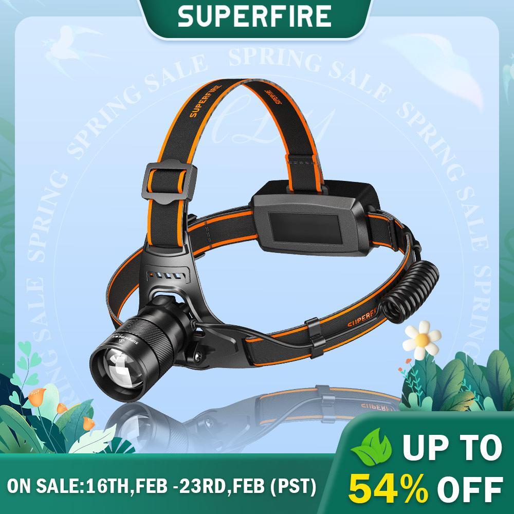 USB Rechargeable LED Headlamp with Zoom Waterproof Modern Multicolor Light  