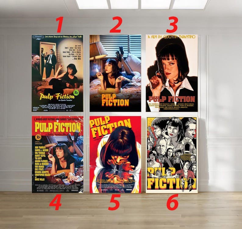Pulp Fiction Quentin Tarantino Classic Crime Movie Vintage Poster Set