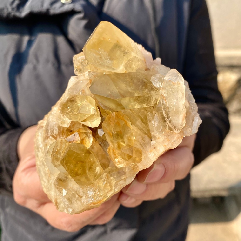 240G Natural Citrine Quartz Cluster Mineral Specimen for Restoration