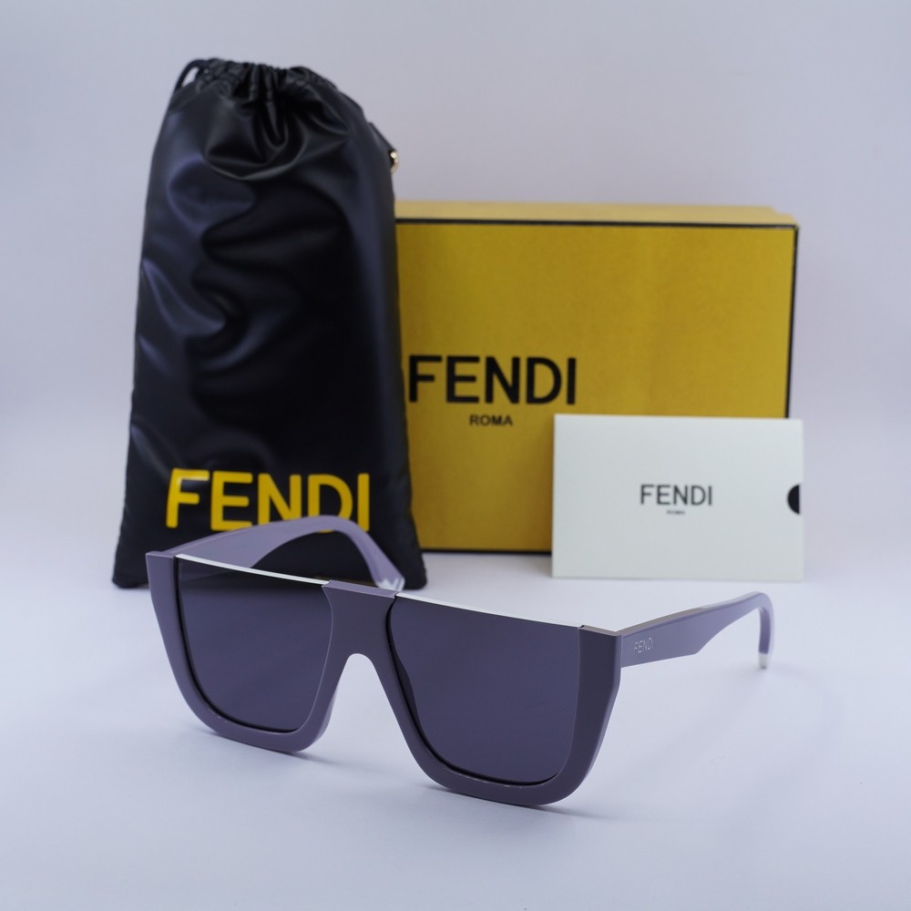 Fendi FE40136I 81A Shiny Violet Grey Sunglasses 62-09-145 Authentic New