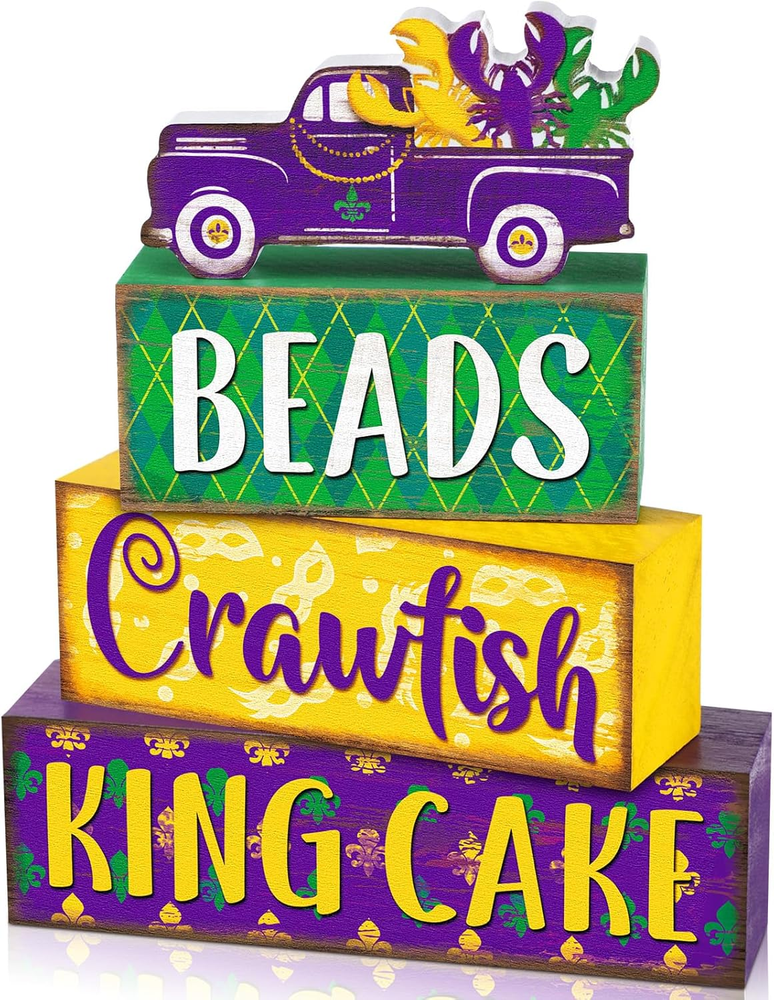 4 Pcs Mardi Gras Decorations Mardi Gras Centerpieces Table Decorations Farmhouse