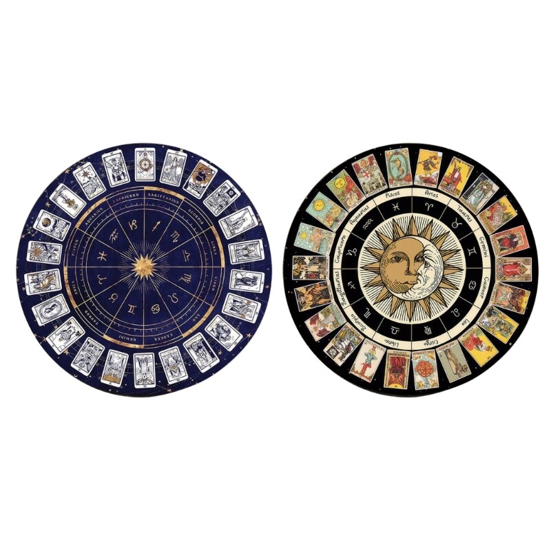 Astrology Pendulum Divination Mat with Tarot Card Rubber Mouse Pad  