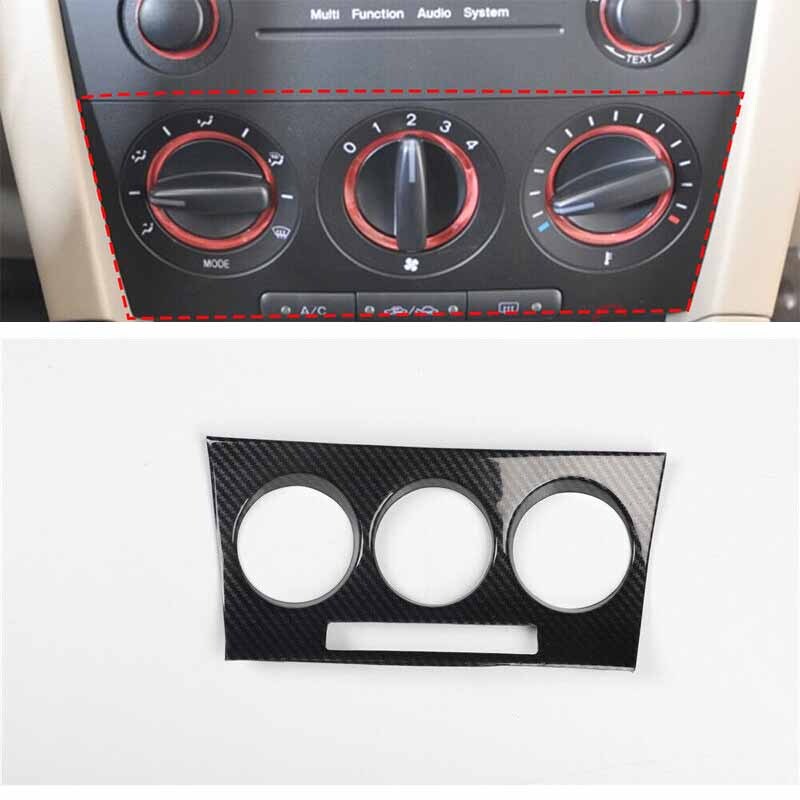 Console AC Switch Control Carbon Fiber Cover Trim 1* For Mazda 3 Series 11-2015