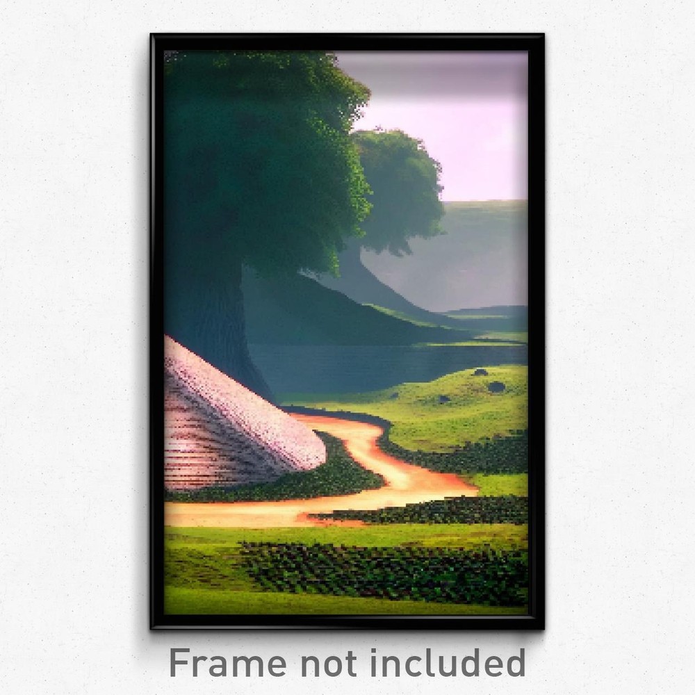 8-Bit Pixel Art Poster - Zealous Earthworks Psychedelic Gamer Print