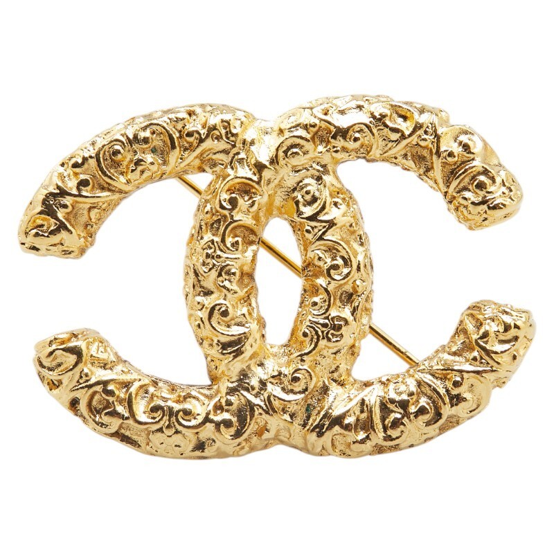 Chanel Vintage Yogan Coco Mark Brooch Gold Plated 815237