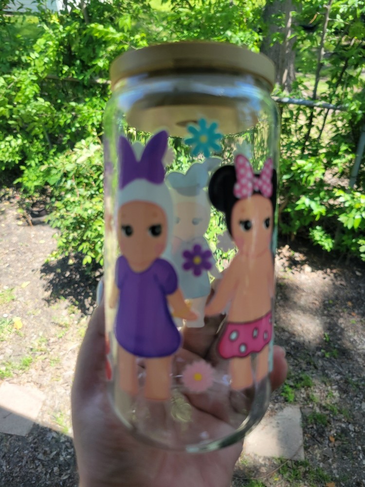 Sonny Angel 16oz Glass Tumbler with Cute Design  