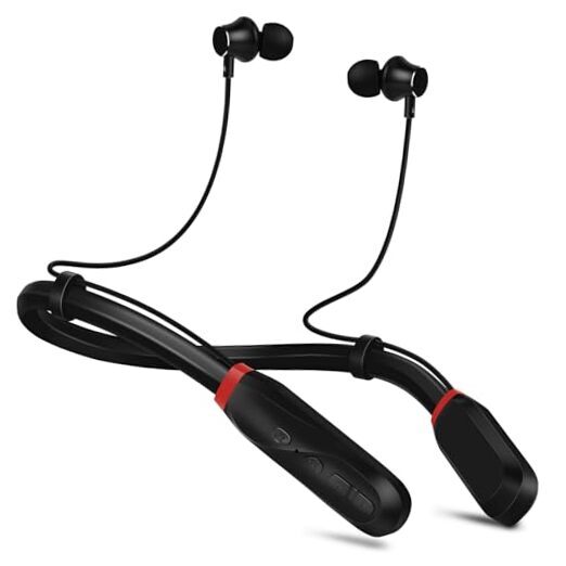 Neckband Bluetooth Headphones, 120H Long Playtime Wireless Stereo Black