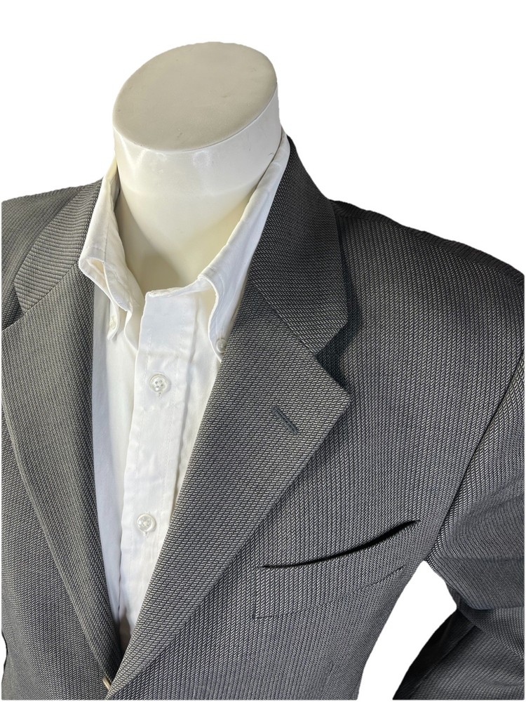 EMPORIO ARMANI Italy Blazer Mens 38R Geometric Twill Weave Wool