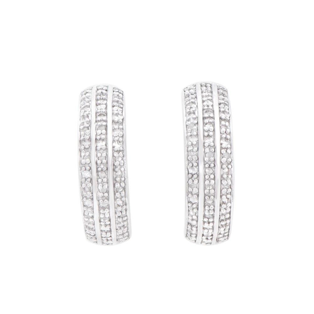 925 Sterling Silver Rhodium Plated 0.32ct Diamond Stud Earrings for Women