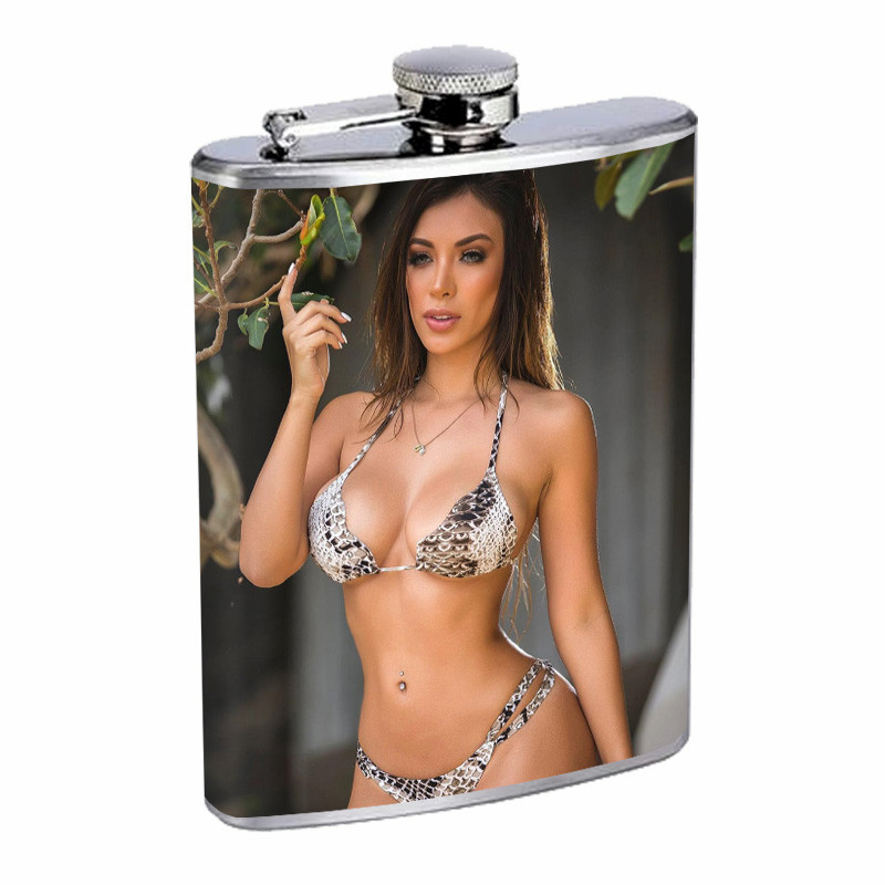 Georgia Atlanta Pin Up Girls D15 Flask 8oz Stainless Steel Hip Drinking Whiskey