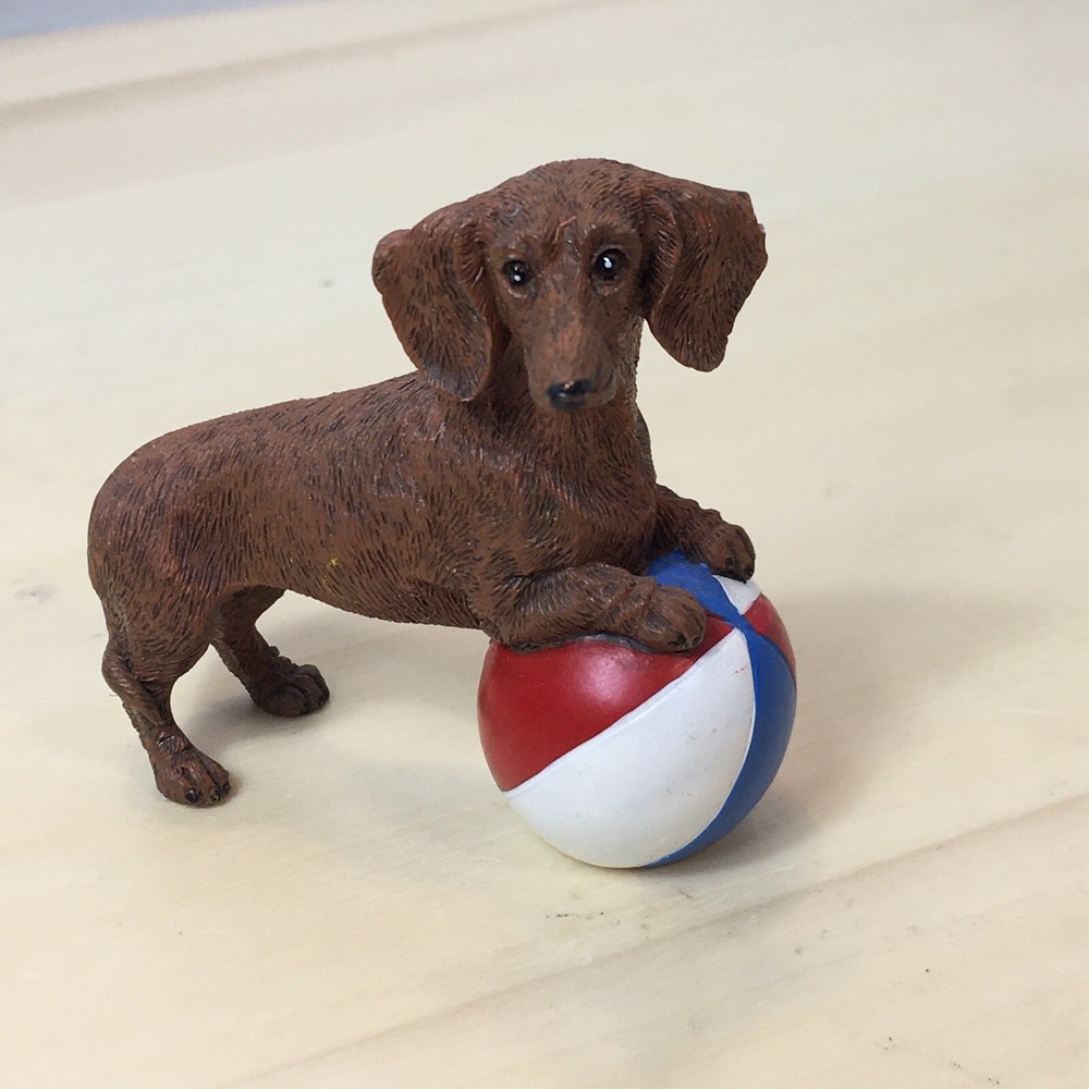 Danbury Mint Danchshund Dog Playing With Ball 2.5”figurine
