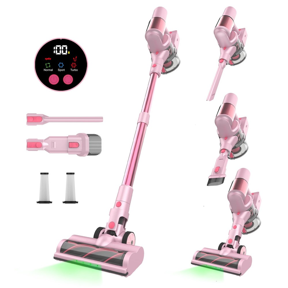 Cordless Vacuum Cleaner, 45Kpa/550W/60 Mins Runtime Stick Vac with Anti-Tangl...