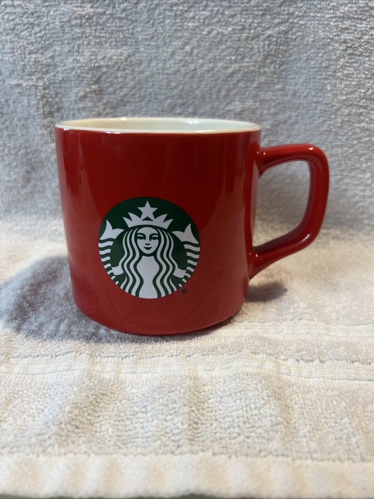 Starbucks 2021 Holiday 12oz Red Christmas Mug with Green Logo