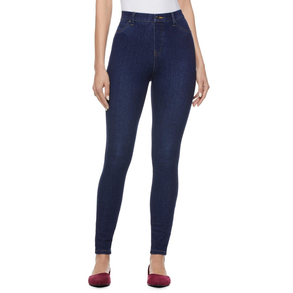 Time and Tru Womens Dark Wash Blue Stretch Knit Pull-on Jeggings Size 0-2 XS