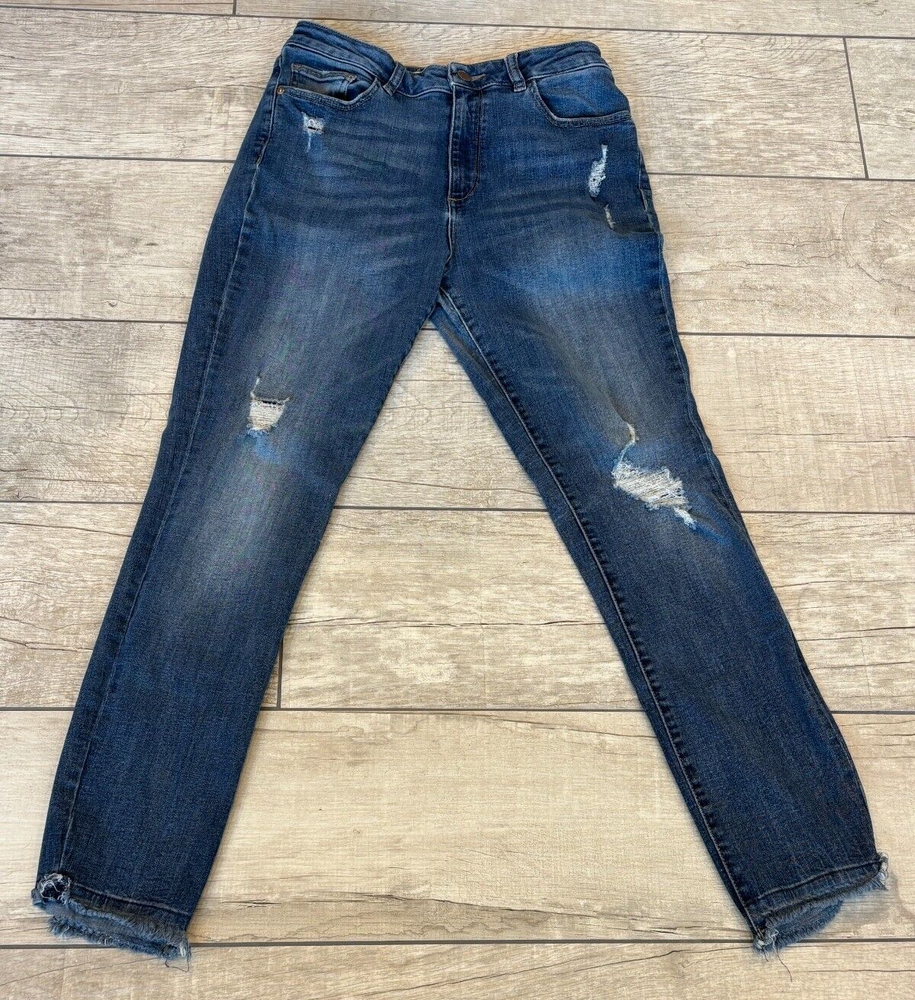 DL1961 Farrow Ankle High Rise Instaslim Jeans Sz 30 In Crater Lake Distressed