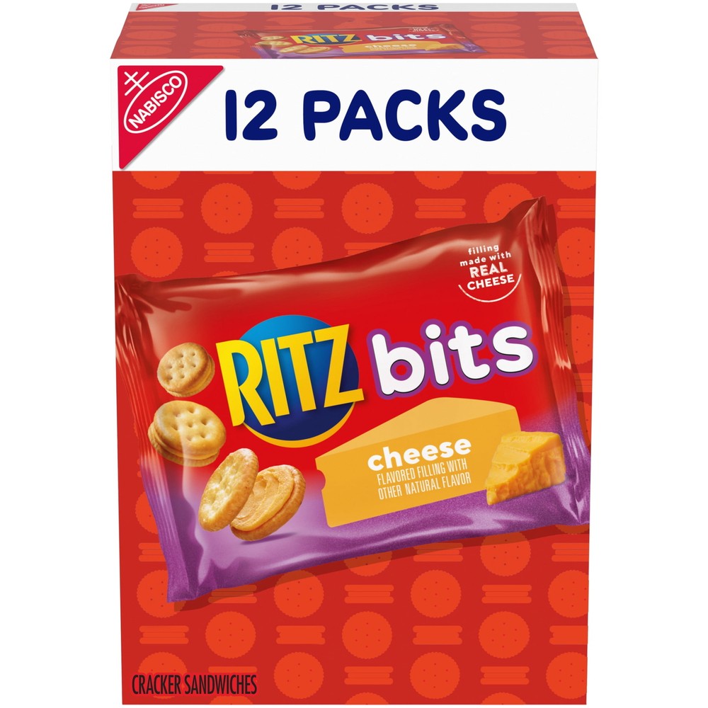 RITZ Bits Cheese Sandwich Crackers, 12 Snack Packs