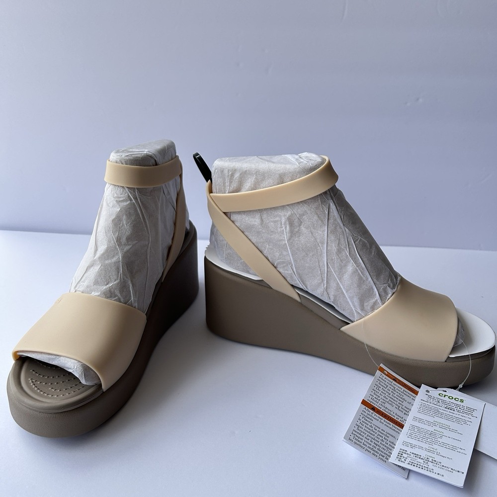Crocs Brooklyn  Ankle Strap Wedge Sandal Shoes Womens Size 9 Wide