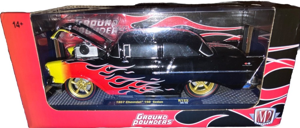 NEW 2024 M2 MACHINES 1:24 Diecast GROUND POUNDERS '57 1957 CHEVROLET 150 SEDAN