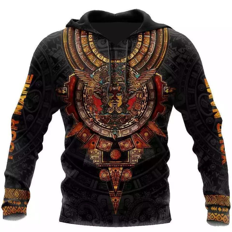 Personalized Aztec Mexican Warrior Hoodie 3d- cute, hoodie for dad, gift