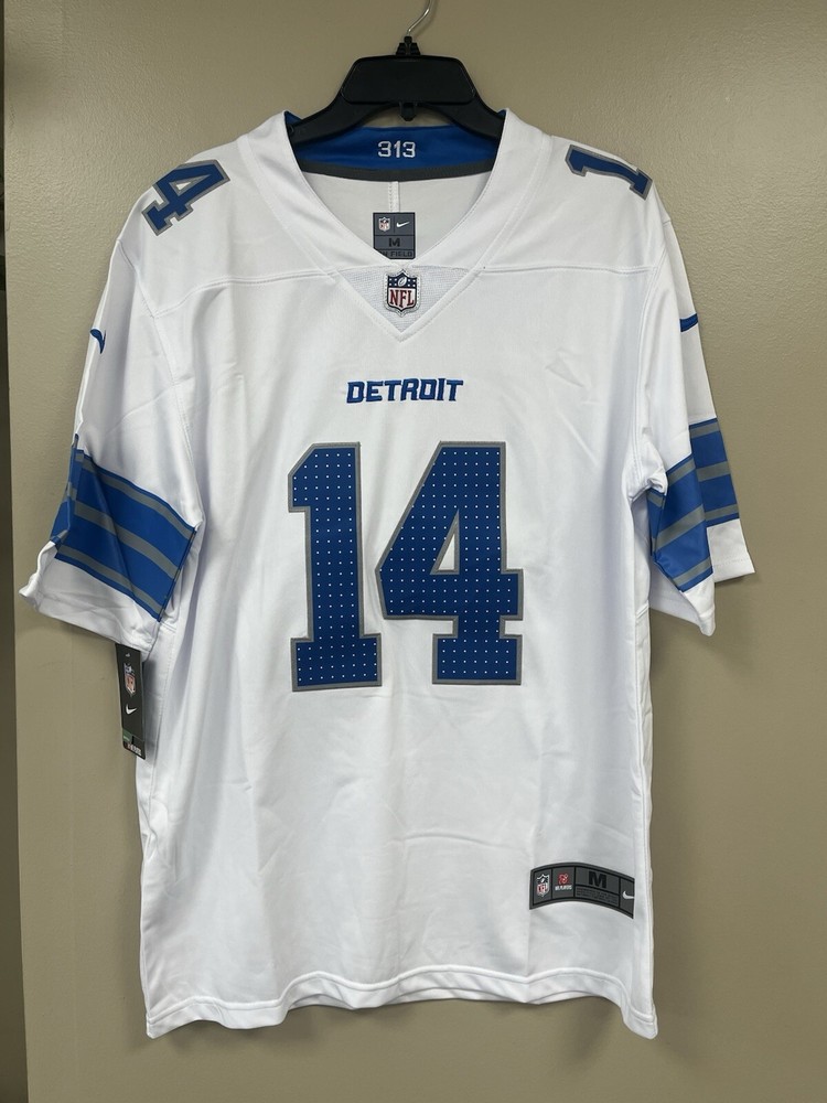 Detroit Lions St Brown White Jersey Stitched Size M￼