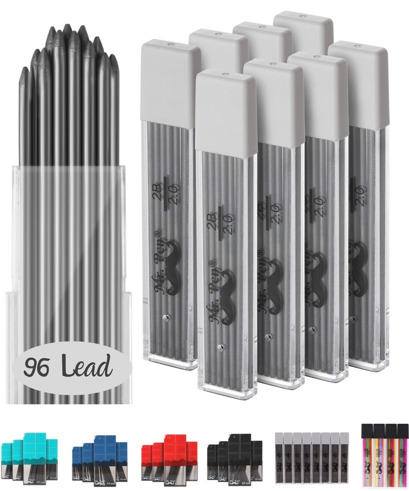 - Lead Refills 96 Pack 2mm Extra Bold Thickness 2mm Pencil Lead Drafting Lead...