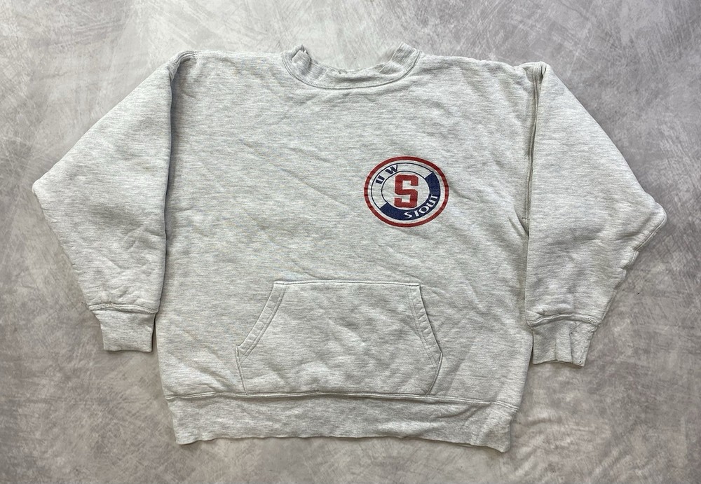 Vintage 80s Champion Double Face University of Wisconsin Stout Sweatshirt L