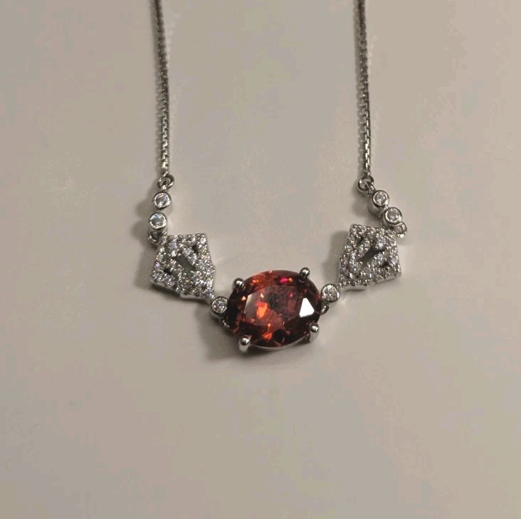 Ornate Orange Oval Gemstone Silver Bolo Bracelet Never Worn