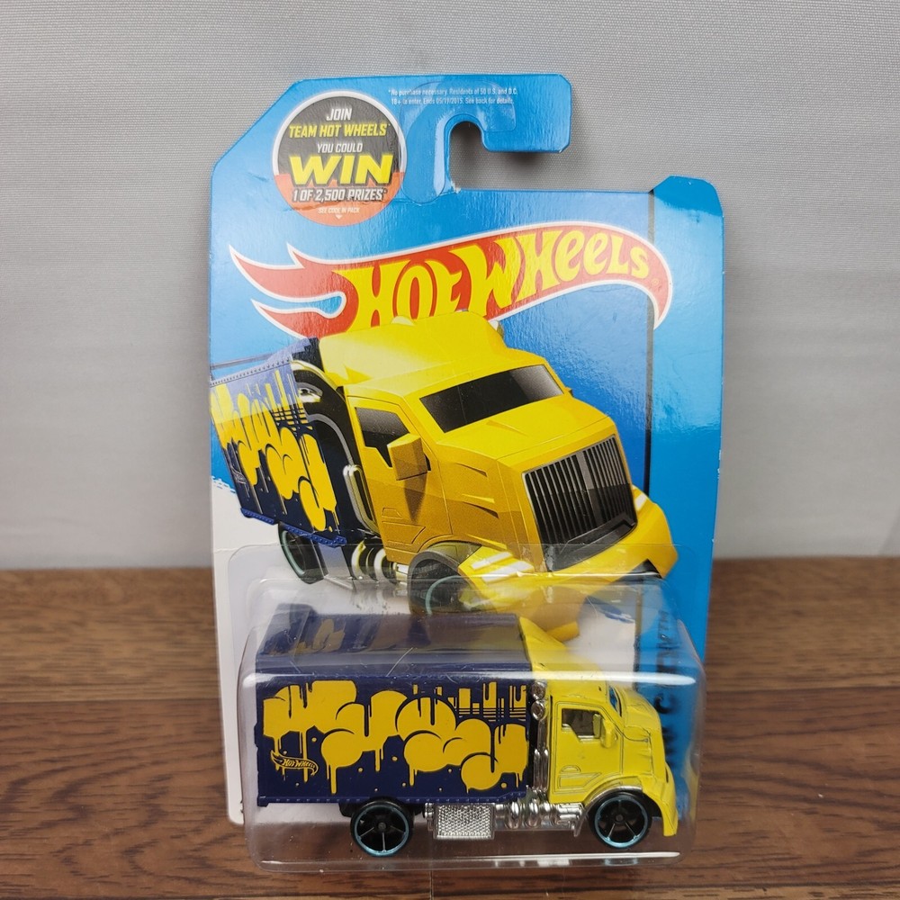 2015 Hot Wheels HW City Hiway Hauler 2 #28 Blue/Yellow New On Card