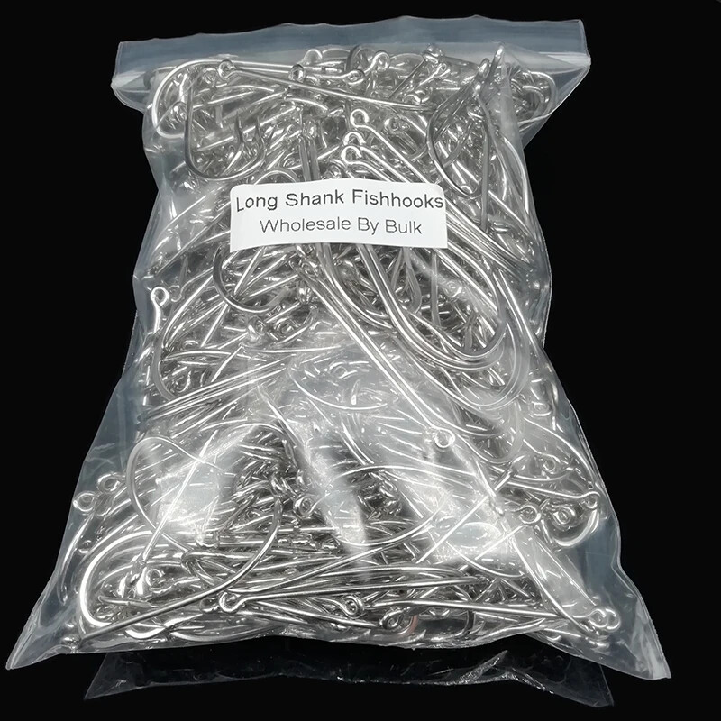 1000pcs/lot Fishhooks Long Handle Eyed Hole Barbed Hook Pomfret Fishing Tackles